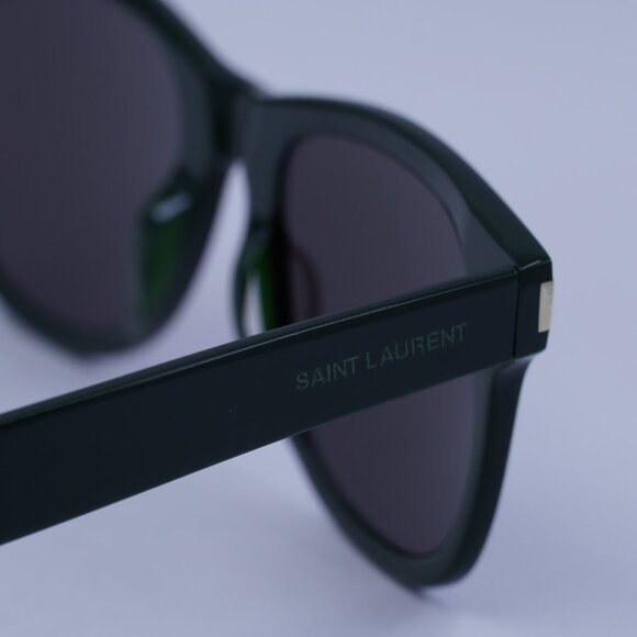 Saint Laurent SL 51 B SLIM 005 Sunglasses Green Square Frame, Black Lenses - Picture 4 of 10